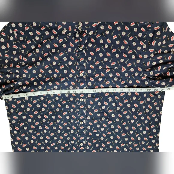 ROWM Sushi Print Cotton Button Down, XL - Picture 4 of 7